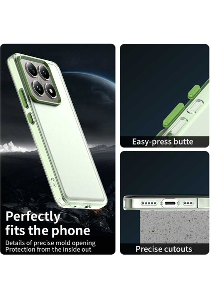 Xiaomi 14T Pro Kılıf Pc+Tpu+Pet Mat Düşme Önleyici Telefon Arka Kapak-Yeşil (Yurt Dışından) modelleri
