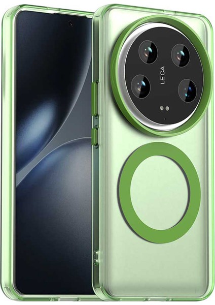 Xiaomi 14 Ultra Kılıf Için Magsafe Pc+Tpu+Pet Anti-Drop Telefon Kapağı İle Uyumlu-Yeşil (Yurt Dışından)