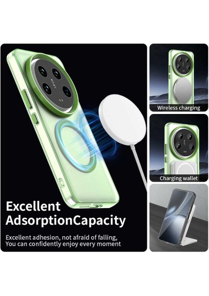 Xiaomi 14 Ultra Kılıf Için Magsafe Pc+Tpu+Pet Anti-Drop Telefon Kapağı İle Uyumlu-Yeşil (Yurt Dışından) modelleri