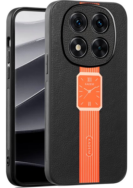 Xiaomi Redmi Note 14 Pro+ 5G Kılıf Deri+Tpu+Akrilik Çizilmez Telefon Kapağı-Turuncu (Yurt Dışından)