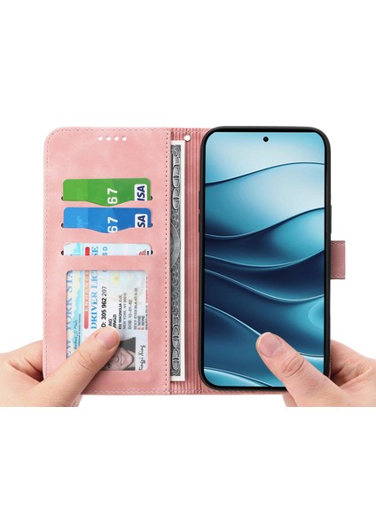 Dıerfeng Df-03 Xiaomi Redmi Note 14 5G-14 4G Hatları Baskı Cüzdan Telefon Kapağı-Pembe (Yurt Dışından) fiyatları