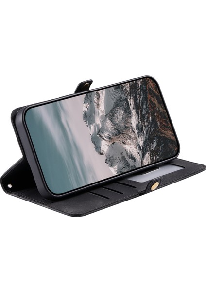 Xiaomi 15 Pro Kılıf Için Skin Feel Totem Baskılı Cüzdan Deri Telefon Kapağı-Siyah (Yurt Dışından)