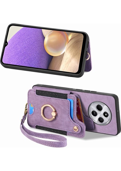Xiaomi Redmi Için 14C 4G-14R 5G-Poco C75 4G Çanta Deri+Tpu Telefon Kapak Kartı Yuvaları, Halka Tutucu-Mor (Yurt Dışından) fiyatları
