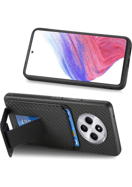 Telefon Kılıfı Xiaomi Redmi 14C 4G-14R 5G-Poco C75 4G Karbon Fiber Doku Deri Kaplamalı Tpu Arka Kapak İle Kart Tutucu-Siyah (Yurt Dışından) modelleri