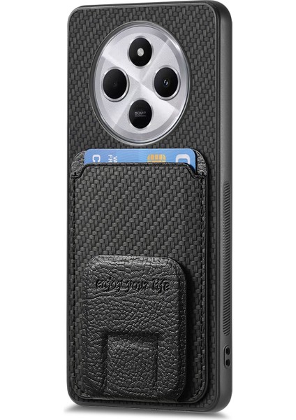 Telefon Kılıfı Xiaomi Redmi 14C 4G-14R 5G-Poco C75 4G Karbon Fiber Doku Deri Kaplamalı Tpu Arka Kapak İle Kart Tutucu-Siyah (Yurt Dışından) fırsatları
