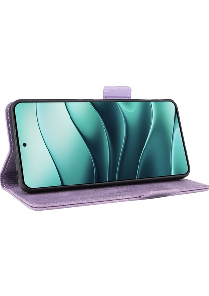Xiaomi Redmi Note 14 4G Kılıf Deri Cüzdan Kapaklı Telefon Kapağı Donanım Dekorlu-Mor Için (Yurt Dışından) modelleri