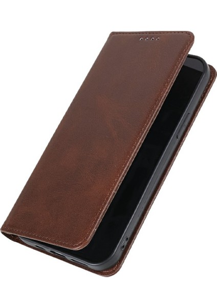 Xiaomi Redmi Note 14 5G Kılıf Için Güçlü Manyetik Pu Deri Telefon Kapağı Buzağı Dokusu-Kahverengi (Yurt Dışından) modelleri