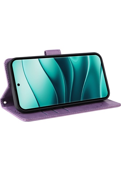 Xiaomi Redmi Note 14 Pro+ 5G-Note 14 Pro 5G Çiçek Baskı Cüzdan Kapağı-Mor Için (Yurt Dışından)