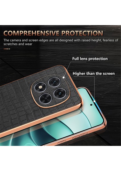 Xiaomi Redmi Note 14 Pro 5G Kılıf Galvanik Timsah Dokulu Pu+Tpu Telefon Kapağı-Siyah (Yurt Dışından) indirimleri