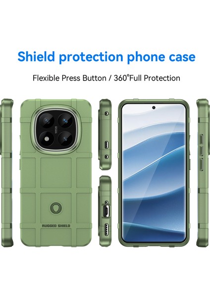 Xiaomi Redmi Note 14 Pro+ 5G Kılıf Izgara Tasarımı Yumuşak Tpu Çizilmeye Dayanıklı Telefon Kapağı-Yeşil (Yurt Dışından) modelleri