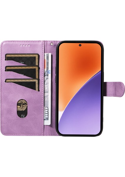 Xiaomi 15 Kılıf Kapaklı Cüzdan T-Şekil Hatları Deri Telefon Kapağı-Açık Mor (Yurt Dışından) fiyatları