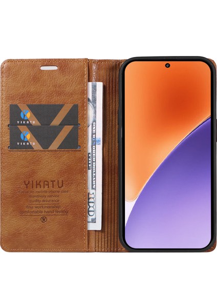 Xiaomi 15 Kılıf Manyetik Kapatma Deri Telefon Kapağı Litchi Doku-Kahverengi Için (Yurt Dışından) fiyatları