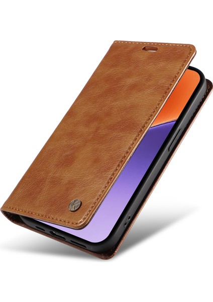 Xiaomi 15 Kılıf Manyetik Kapatma Deri Telefon Kapağı Litchi Doku-Kahverengi Için (Yurt Dışından) indirimleri