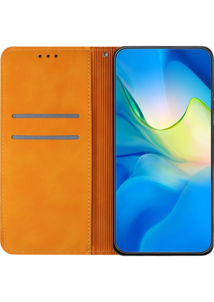 Xiaomi Redmi Note 14 Pro 5G-14 Pro+ 5G Kılıf Baskılı Çiçek Cüzdan Deri Telefon Kapağı-Sarı (Yurt Dışından)
