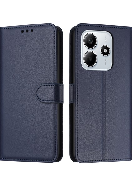 Xiaomi Redmi Note 14 5G Deri Kılıf Kayış-Mavi Için (Yurt Dışından)
