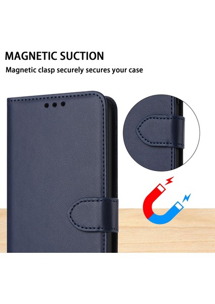 Xiaomi Redmi Note 14 5G Deri Kılıf Kayış-Mavi Için (Yurt Dışından)