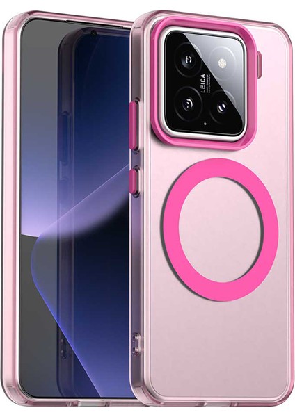 Xiaomi 15 Pro Için Magsafe Pc+Tpu+Pet Anti-Drop Telefon Kapağı İle Uyumlu Kılıf-Kırmızı (Yurt Dışından)