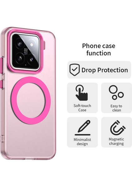Xiaomi 15 Pro Için Magsafe Pc+Tpu+Pet Anti-Drop Telefon Kapağı İle Uyumlu Kılıf-Kırmızı (Yurt Dışından) fırsatları
