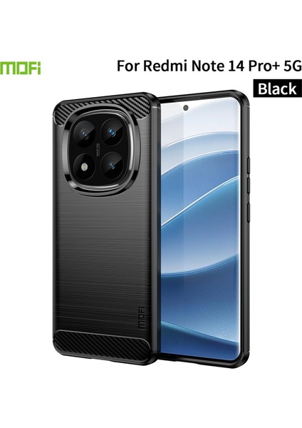 Xiaomi Redmi Için Not 14 Pro + 5G Kılıf Mofı Jk Tpu Serisi-1 Karbon Fiber Doku Tpu Yumuşak Telefon Kapağı-Siyah (Yurt Dışından)