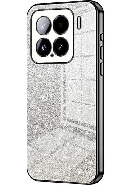 Xiaomi 15 Kılıf Galvanik Gradyan Glitter Tpu Telefon Kapağı-Siyah Için (Yurt Dışından)