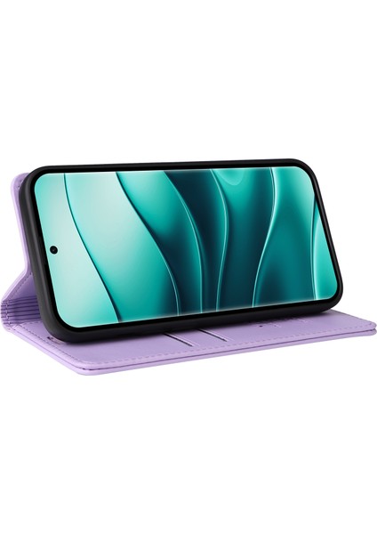 Xiaomi Redmi Note 14 Pro+ 5G - Note 14 Pro 5G Kılıf Deri Telefon Kapağı Güçlü Manyetik Kapatma-Açık Mor (Yurt Dışından)