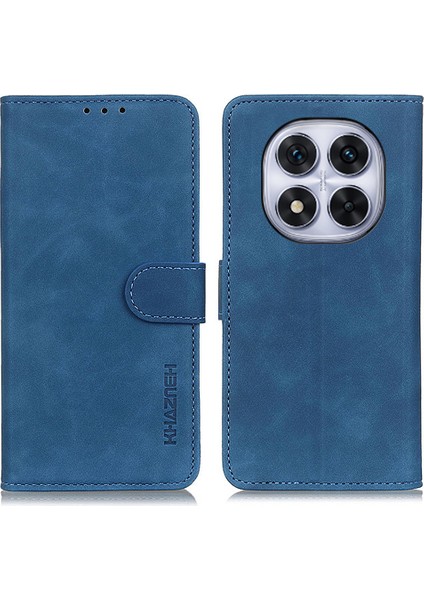 Xiaomi Redmi Note 14 Pro+ 5G - Note 14 Pro 5G Cüzdan Kılıf Pu Deri Telefon Kapağı Retro Doku-Mavi Için (Yurt Dışından)