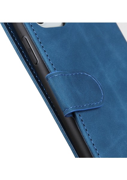 Xiaomi Redmi Note 14 Pro+ 5G - Note 14 Pro 5G Cüzdan Kılıf Pu Deri Telefon Kapağı Retro Doku-Mavi Için (Yurt Dışından)