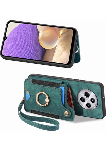Xiaomi Redmi Için 14C 4G-14R 5G-Poco C75 4G Çanta Deri+Tpu Telefon Kapak Kartı Yuvaları, Halka Tutucu-Yeşil (Yurt Dışından) fırsatları