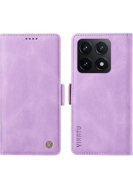 Xiaomi 14T Kılıf Için Pu Deri Cüzdan Telefon Kapağı Cilt Dokunmatik Duygu-Mor (Yurt Dışından)