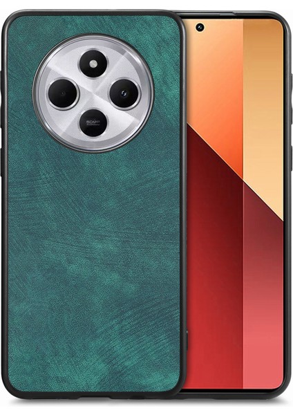 Xiaomi Redmi Için 14C 4G-14R 5G-Poco C75 4G Deri+Tpu Darbeye Dayanıklı Koruyucu Telefon Kapağı-Yeşil (Yurt Dışından)