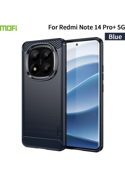 Xiaomi Redmi Için Not 14 Pro + 5G Kılıf Mofı Jk Tpu Serisi-1 Karbon Fiber Doku Tpu Yumuşak Telefon Kapağı-Mavi (Yurt Dışından)