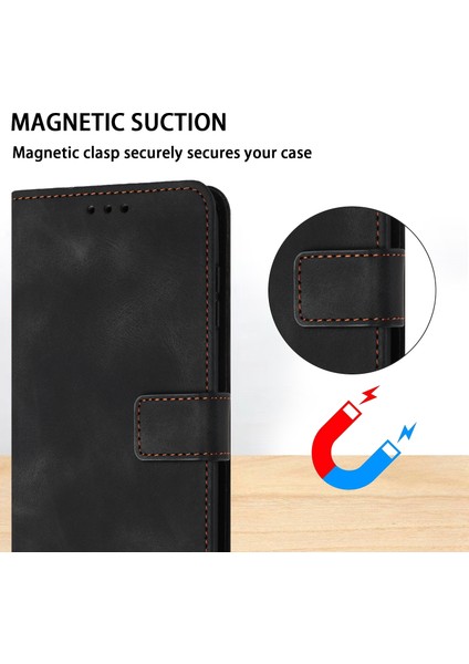 Xiaomi Redmi Note 14 5G Düz Renk Cüzdan Koruyucu Telefon Kapağı-Siyah (Yurt Dışından)