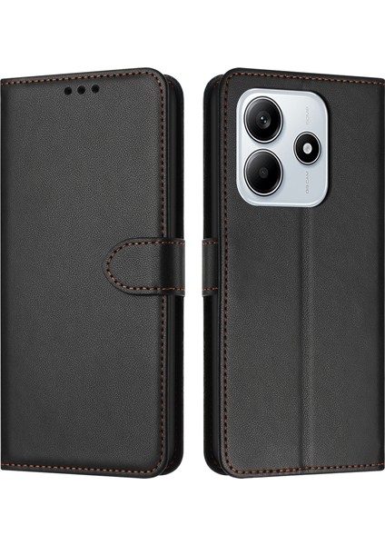 Xiaomi Redmi Note 14 5G Kayışlı Deri Kılıf-Siyah (Yurt Dışından)