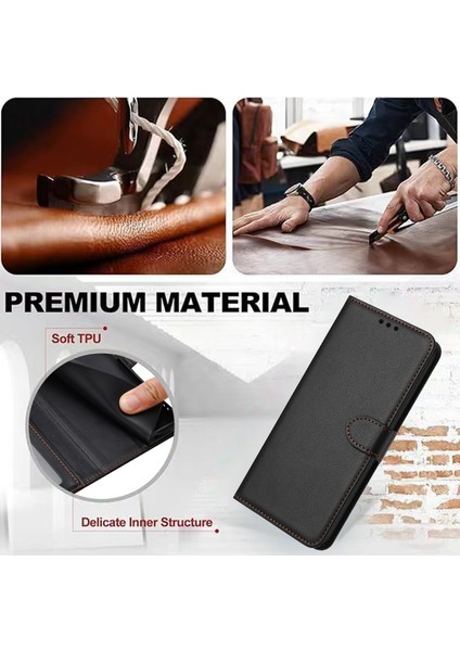 Xiaomi Redmi Note 14 5G Kayışlı Deri Kılıf-Siyah (Yurt Dışından)