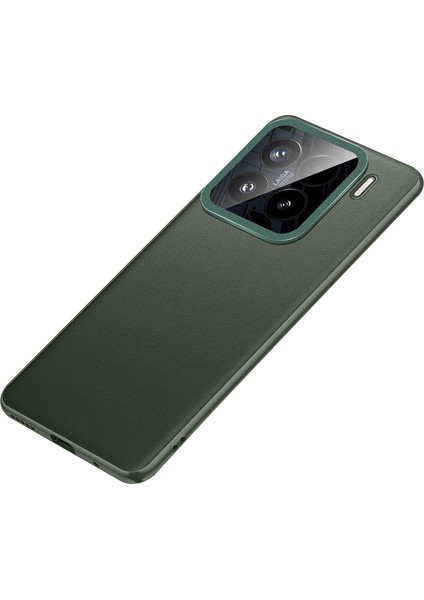 Xiaomi 15 Kılıf Ince Tpu+Pc+Pu Deri Telefon Arka Kapak (2. Nesil)-Yeşil (Yurt Dışından)