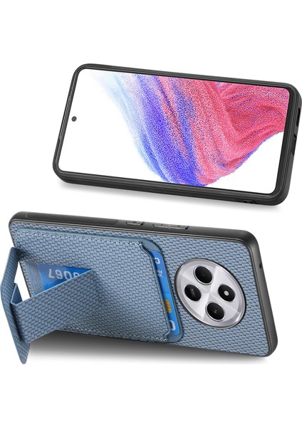 Telefon Kılıfı Xiaomi Redmi 14C 4G-14R 5G-Poco C75 4G Karbon Fiber Doku Deri Kaplamalı Tpu Arka Kapak İle Kart Tutucu-Mavi (Yurt Dışından) modelleri