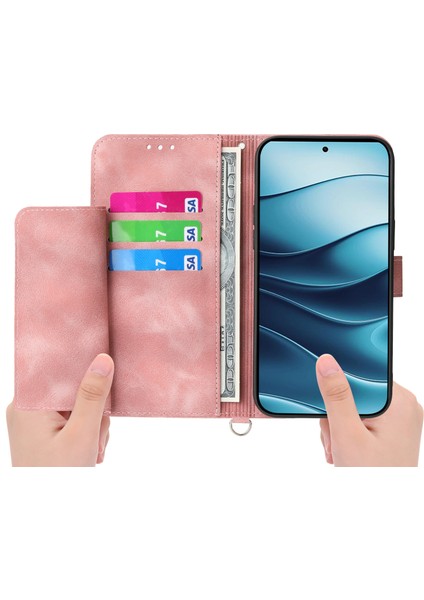 Xiaomi Redmi Note 14 5G-14 4G Kılıf Çiçek Desenli Pu Deri Cüzdan Telefon Kılıfı Askılı-Pembe (Yurt Dışından) fiyatları
