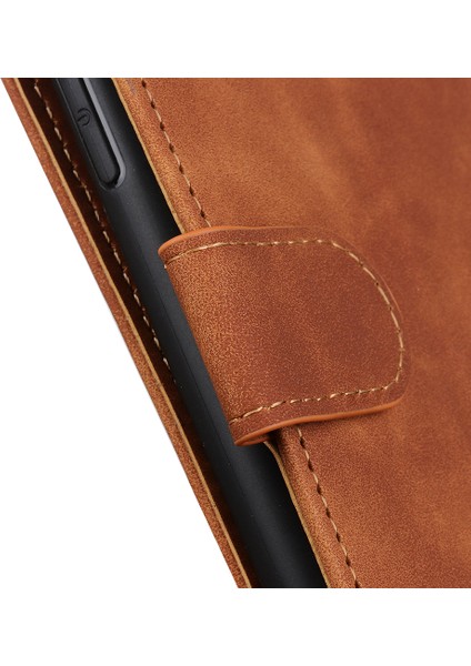 Xiaomi Redmi Note 14 Pro+ 5G - Note 14 Pro 5G Cüzdan Kılıf Pu Deri Telefon Kapağı Retro Doku-Kahverengi Için (Yurt Dışından)