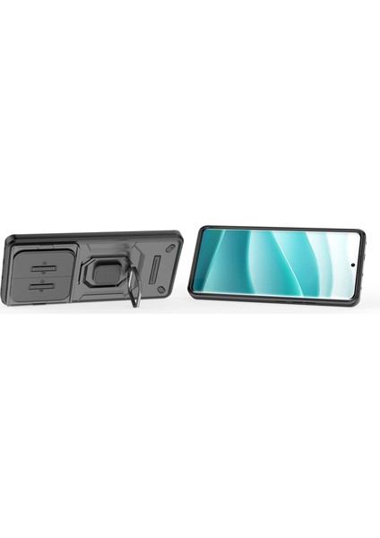 Xiaomi Redmi Note 14 Pro 5G Kılıf Pc+Tpu Lens Kapaklı Telefon Koruyucu-Siyah (Yurt Dışından) modelleri