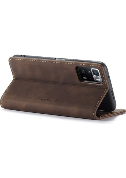 Xiaomi Poco X3 Gt-Xiaomi Redmi Not 10 Pro 5G (Çin) Kılıf Caseme 013 Serisi Kart Tutucu Deri Telefon Kapağı-Kahve (Yurt Dışından) fırsatları