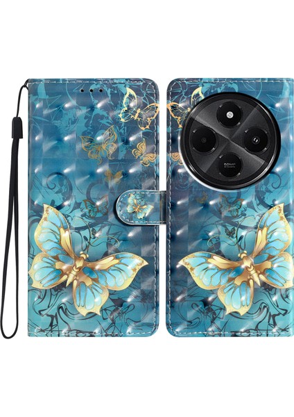 Xiaomi Redmi A4 5G Kılıf Pu Deri Cüzdan Telefon Kapağı 3D Desen Baskı- (Yurt Dışından)
