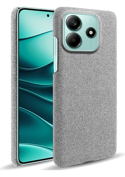 Xiaomi Redmi Için Not 14 5G Telefon Kılıfı Kumaş Dokusu Çizilmez Koruyucu Pc Arka Kapak-Açık Gri (Yurt Dışından)