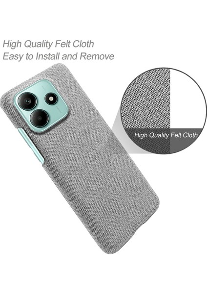 Xiaomi Redmi Için Not 14 5G Telefon Kılıfı Kumaş Dokusu Çizilmez Koruyucu Pc Arka Kapak-Açık Gri (Yurt Dışından) fiyatları