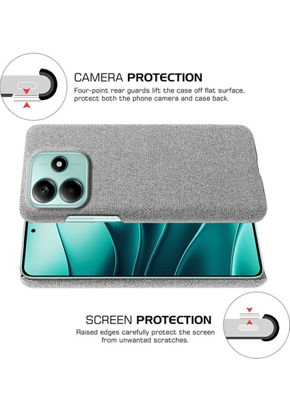 Xiaomi Redmi Için Not 14 5G Telefon Kılıfı Kumaş Dokusu Çizilmez Koruyucu Pc Arka Kapak-Açık Gri (Yurt Dışından) modelleri
