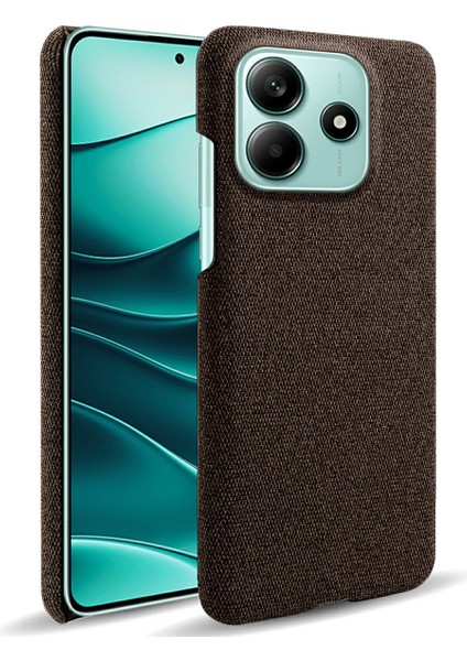 Xiaomi Redmi Note 14 5G Telefon Kılıfı Kumaş Dokusu Çizilmez Koruyucu Pc Arka Kapak-Kahverengi Için (Yurt Dışından)