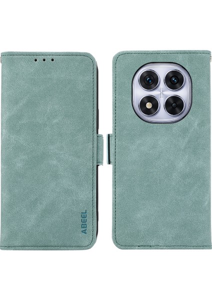 Xiaomi Redmi Note 14 Pro 4G Kılıf Pu Deri Folyo Görünümü Rfıd Engelleme Telefon Kapağı-Bebek Mavisi Için (Yurt Dışından)