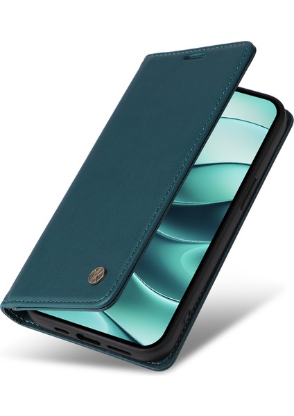 Xiaomi Redmi Note 14 5G Kılıf Deri Telefon Kılıfı Güçlü Manyetik Kapatma-Yeşil (Yurt Dışından) indirimleri
