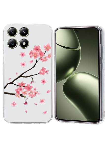 Xiaomi 14T Kılıf Desen Baskı Darbeye Dayanıklı Yumuşak Tpu Telefon Kapağı-Erik Çiçeği Için (Yurt Dışından)
