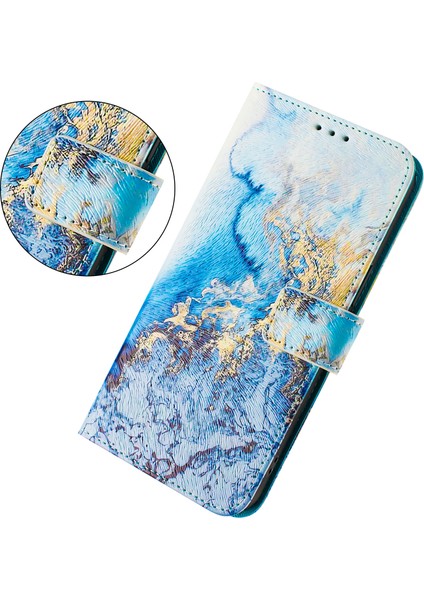 Xiaomi Redmi Note 14 5G Kılıf Desen Baskı Cüzdan Telefon Kılıfı Askı-Okyanus Mermeri Için (Yurt Dışından) fiyatları