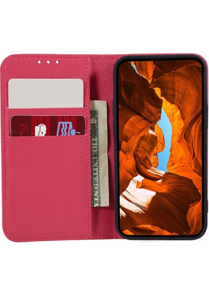 Xiaomi Redmi Note 14 Pro 5G Kılıf Çapraz Doku Deri Telefon Kapağı Gizli Manyetik-Pembe (Yurt Dışından) fiyatları